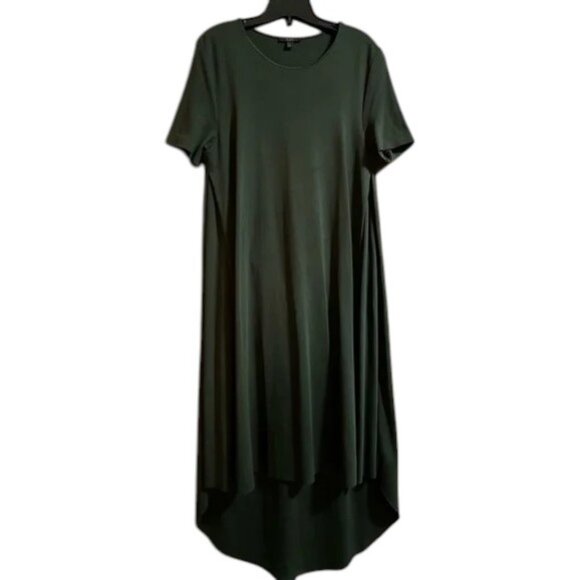 COS dark green long maxi short sleeve dress size S - Picture 2 of 5